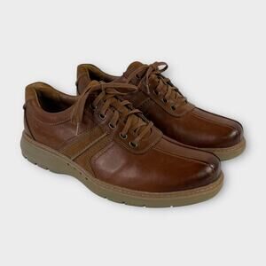 Clarks Un Ramble Go Mens Brown Leather Oxfords & Lace Up Shoes Size 11W